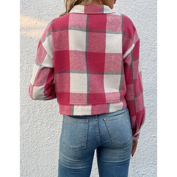 Levoire | Veste Bombardier À Manches Longues À Motif À Carreaux Et Boutons