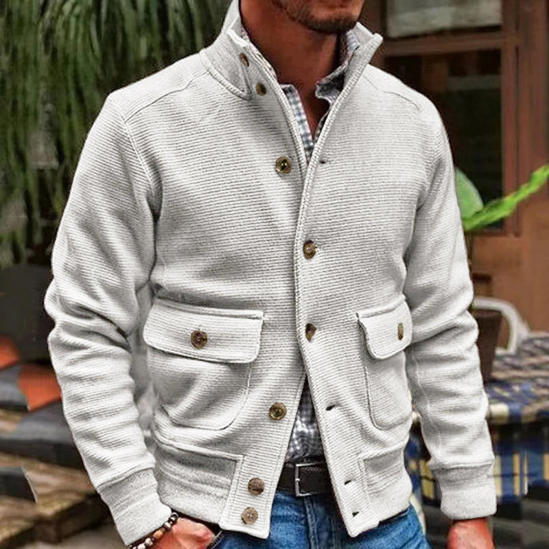 Levoire | Veste Pour Homme Unie T Avec Col Droit Blanc