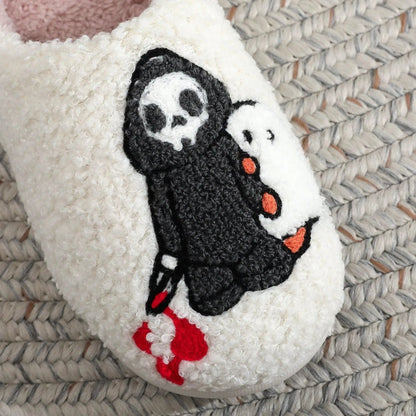 Levoire | Chaussures en coton avec broderie de tête de diable d'Halloween