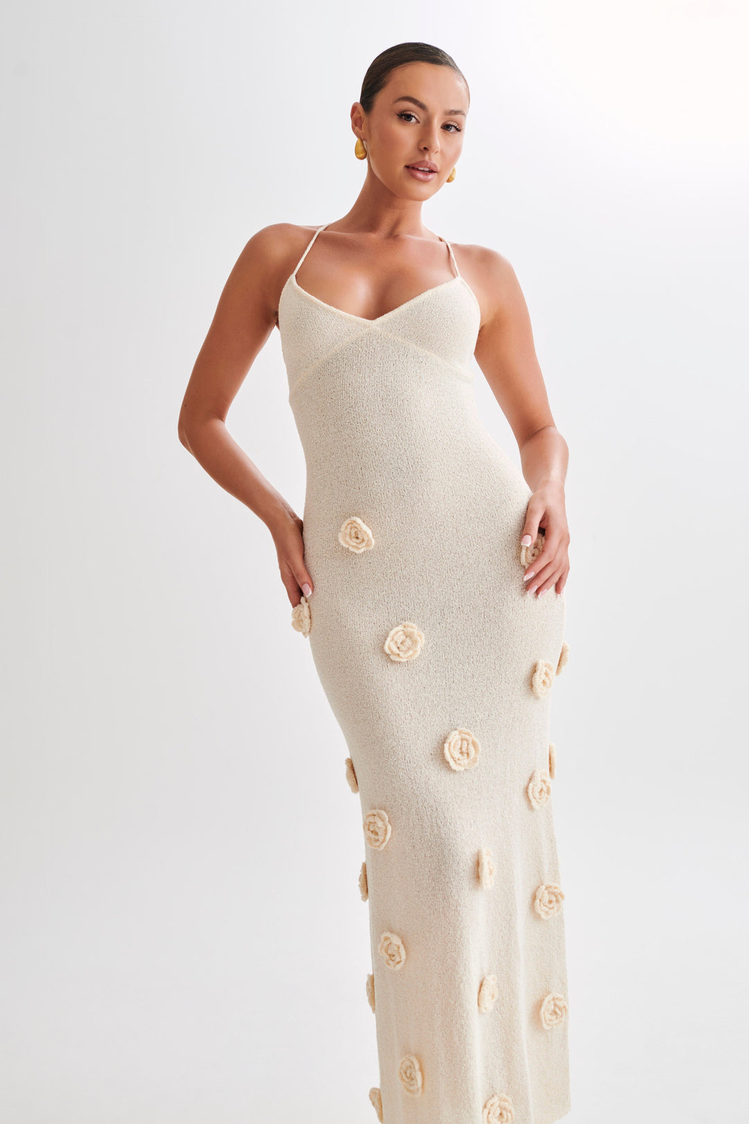 Levoire | Robe Maxi Fluide Beige blanc