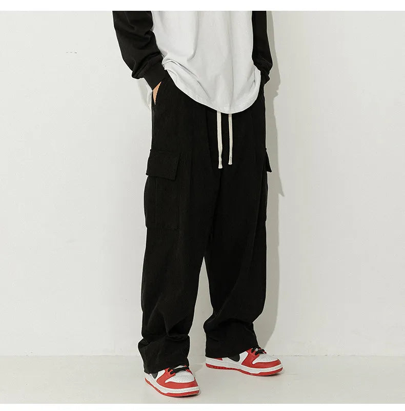 Levoire | Pantalons Baggy Chic Rétro Et Confort Pour Un Usage Quotidien Noir