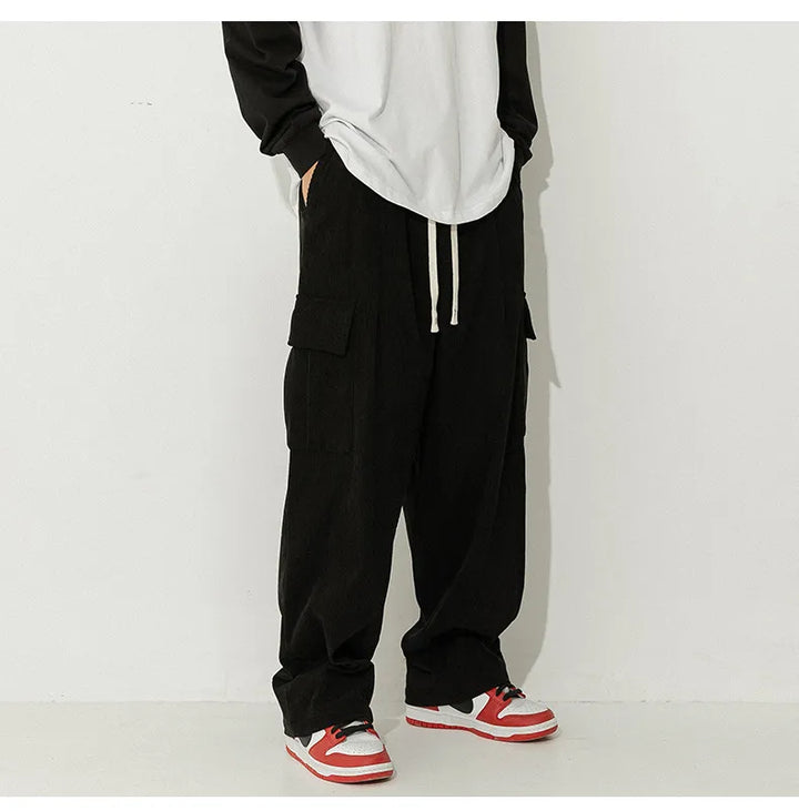 Levoire | Pantalons Baggy Chic Rétro Et Confort Pour Un Usage Quotidien Noir
