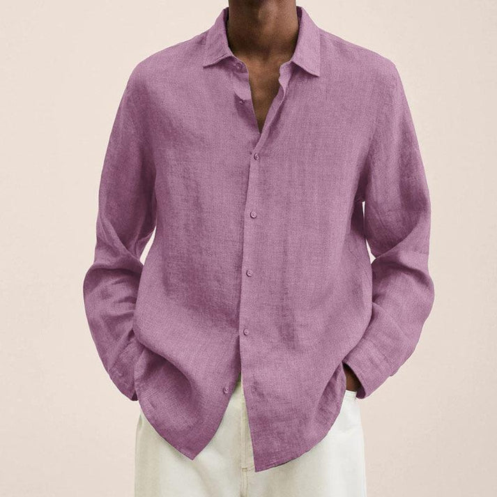 Levoire | Chemise À Col Avec Manches Longues Pour Hommes Lila