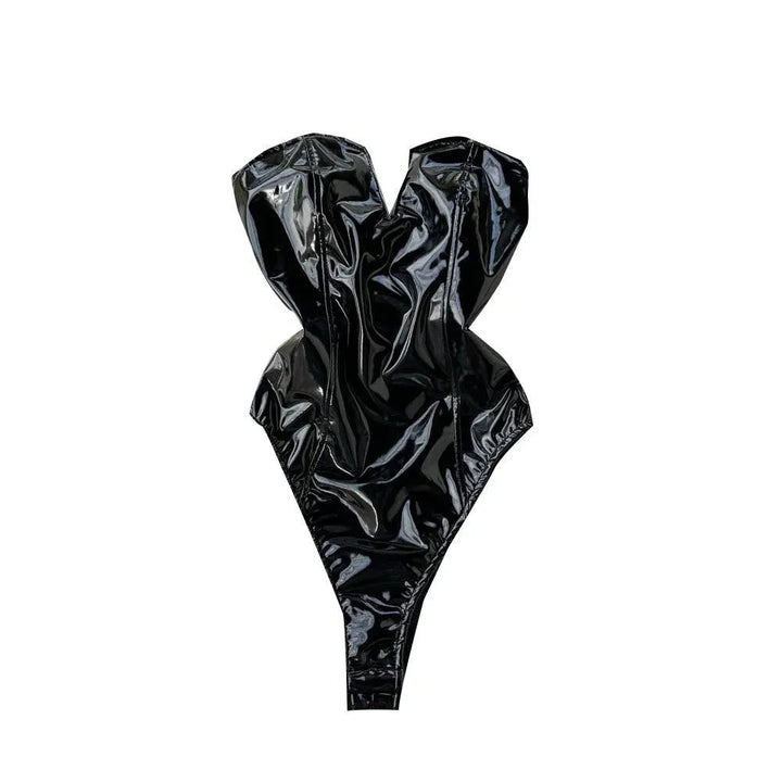 Levoire | Body Femme en cuir PU avec décolleté en V