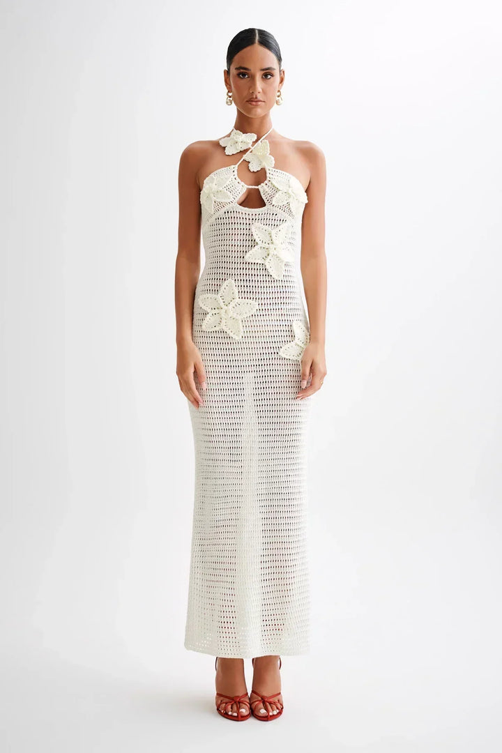 Levoire | Robe D'Été Élégante À Dos Nu Blanc