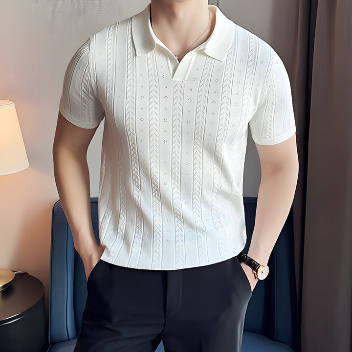 Levoire | Hommes Polo En Tricot Classique Beige