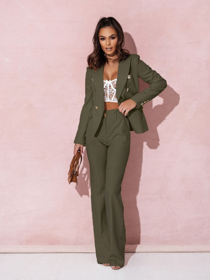 Levoire | Blazer Et Pantalon Sur Mesure Pour Femmes vert militaire