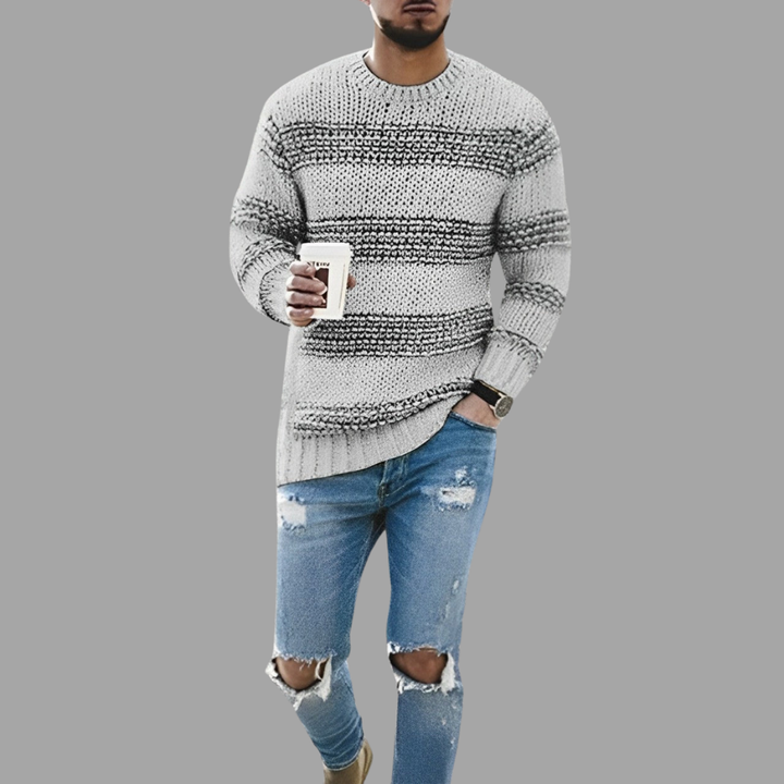 Levoire | Pull En Tricot Structuré Pour Hommes Gris