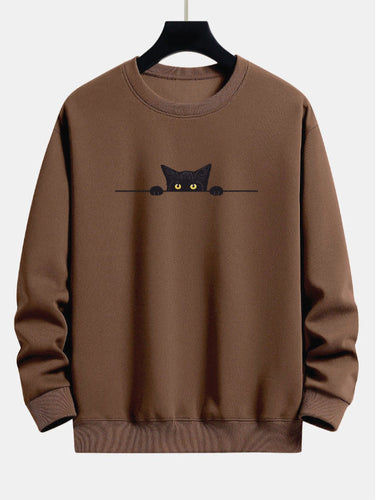 Levoire | Chemise À Col Rond Avec Un Adorable Motif De Chat Chat Créatif