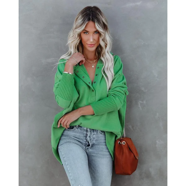 Levoire | Sweat À Capuche Tendance Pour Femmes Avec Décolleté En V Vert