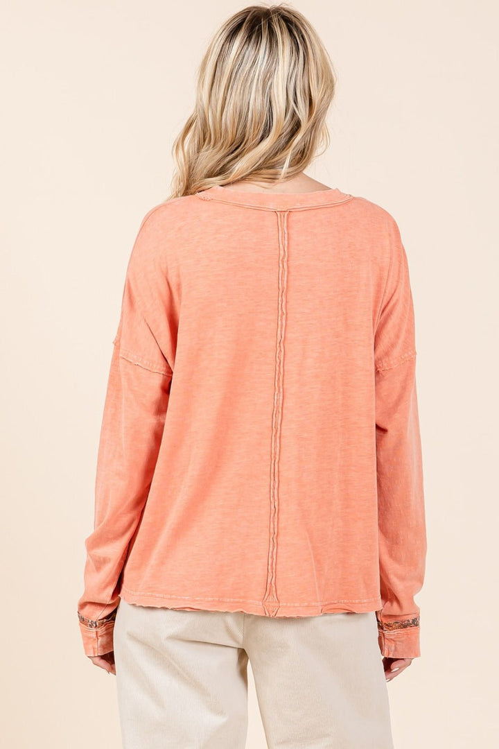 Levoire | Mittoshop Mineral Wash Stern Patch T-shirt à manches longues