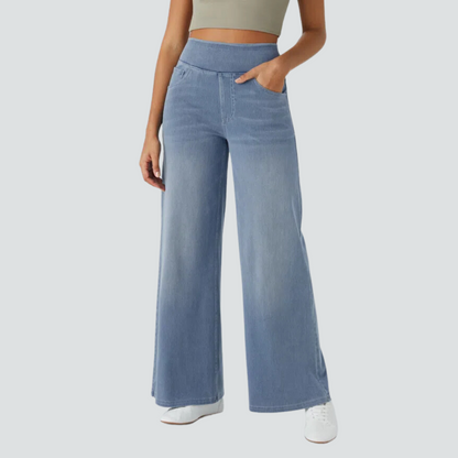 Levoire | Largeur Jeans Extensibles Denim gris bleu - Épuisé