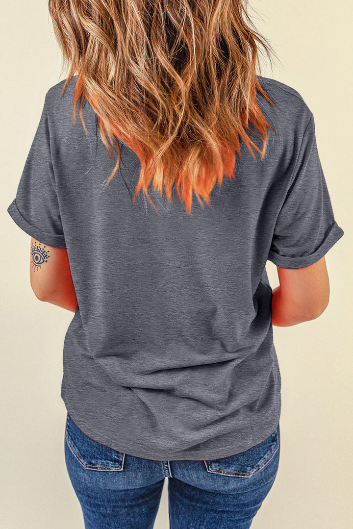 Levoire | Carreaux Graphiques Col Rond T-shirt à Manches Courtes