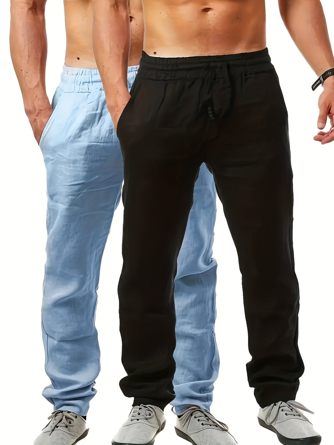 Levoire | Sweats Unis En Coton Avec Cordon Bleu ciel Noir