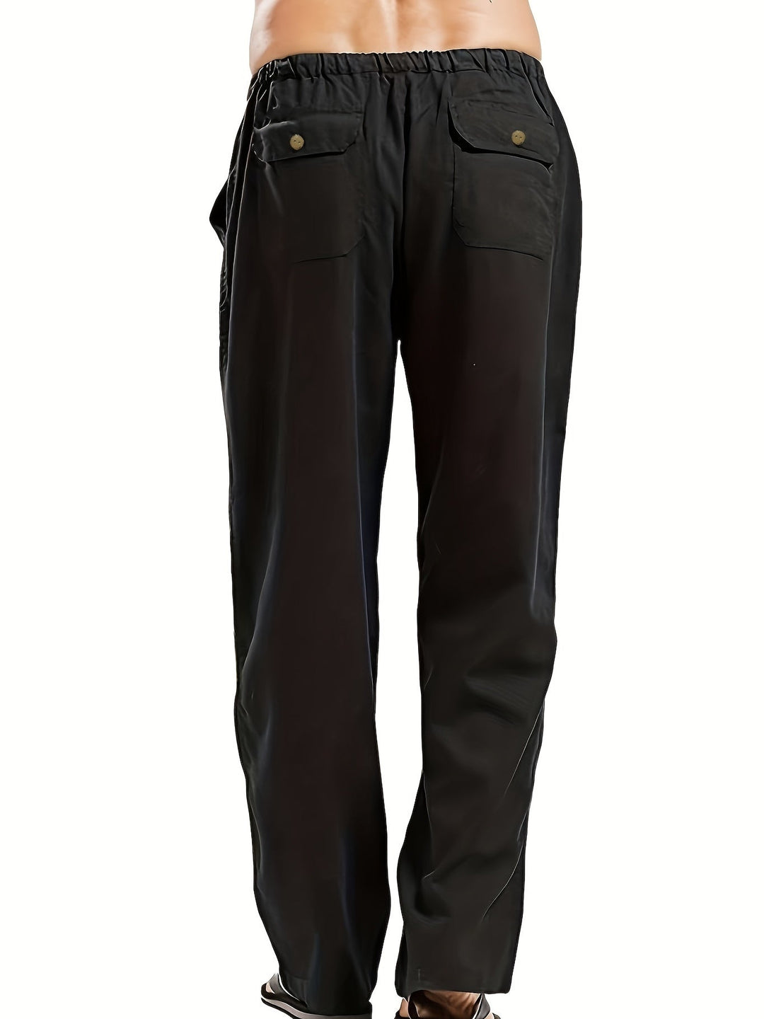 Levoire | Pantalons Pour Hommes En Mélange De Coton Et De Lin Avec Une Taille Élastique Décontractée