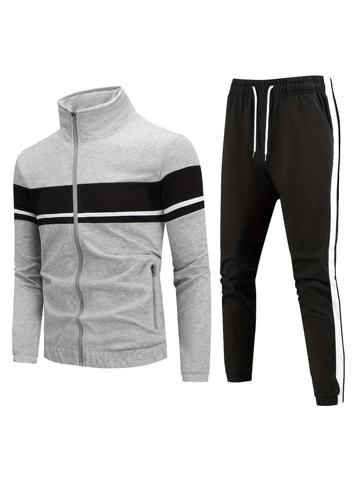 Levoire | Ensemble De Veste D'Entraînement Pour Hommes 2 Pièces Sportif Gris clair