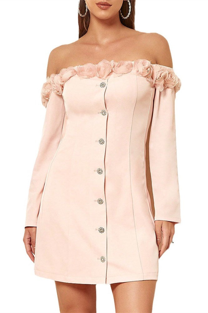 Levoire | Robe Mini Bodycon à Épaule Dégagée