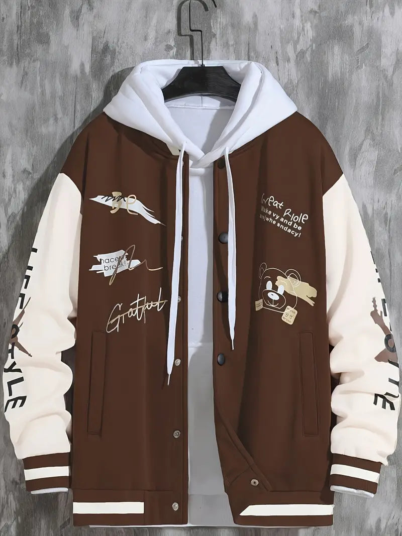 Levoire | Veste De Baseball Avec Capuche Pour Hommes