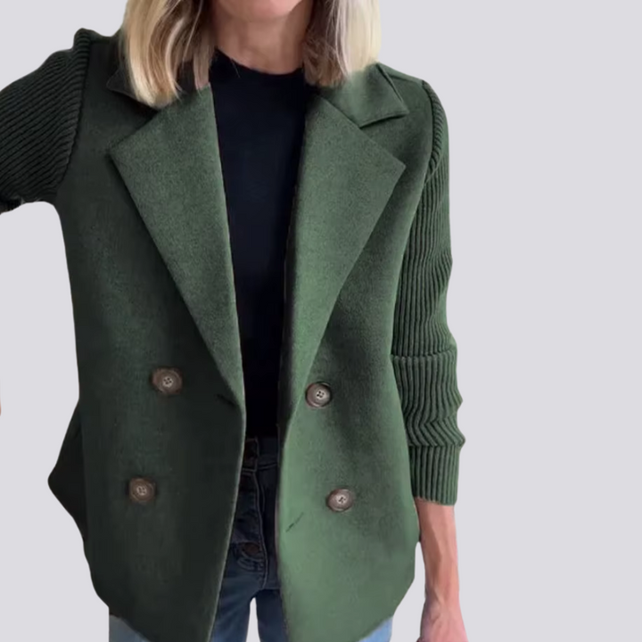 Levoire | Blazer Élégant Avec Manches En Tricot Vert