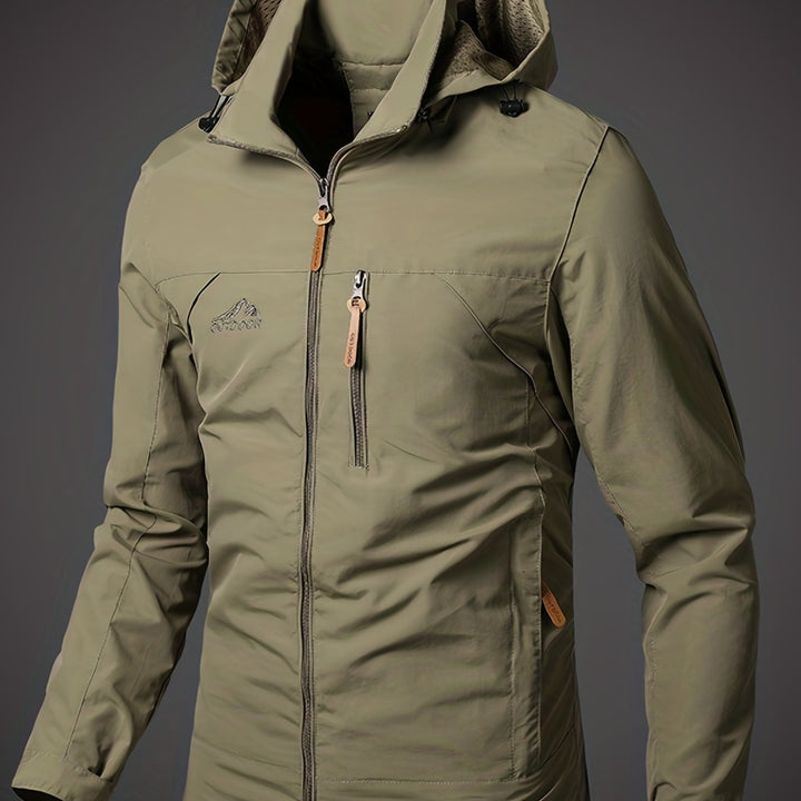 Levoire | Veste Softshell Imperméable Pour Hommes Avec Capuche Couleur kaki