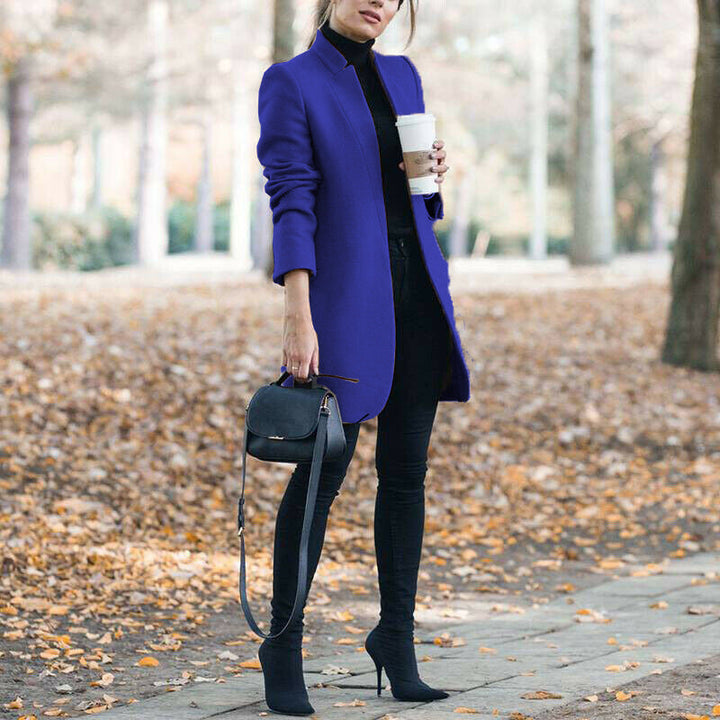 Levoire | Manteau En Laine Non Mélangé Avec Col Bleu
