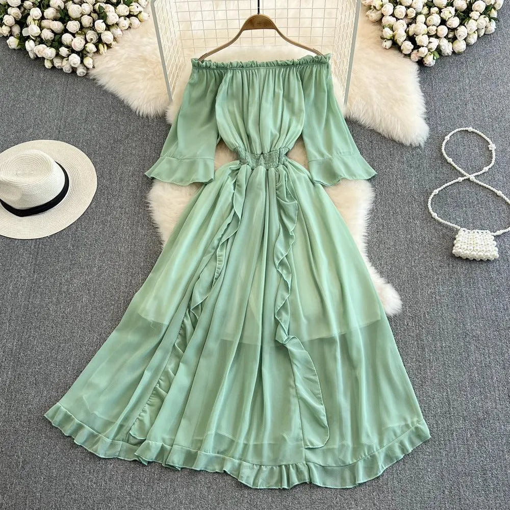 Levoire | Robe en chiffon kootut Vert Taille moyenne