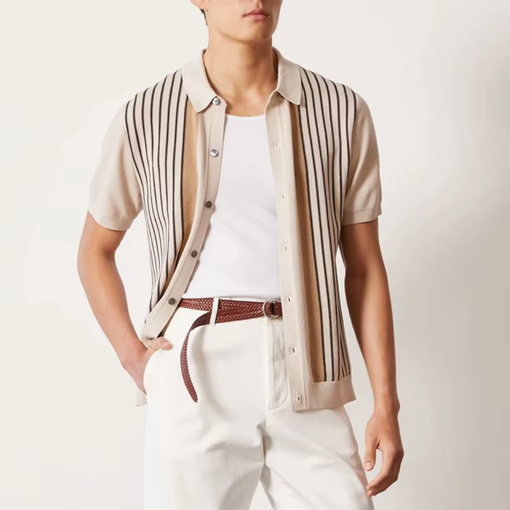 Levoire | Chemise en tricot rayée Braun