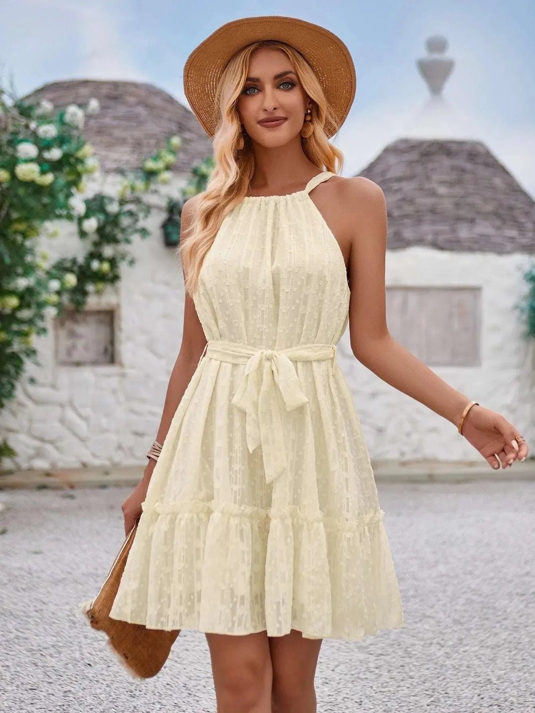 Levoire | Robe à encolure bateau unie Abricot