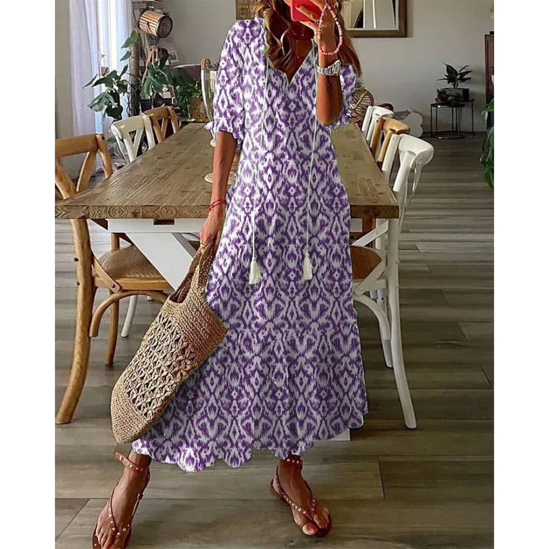 Levoire | Maxi robe d'été 3/4 pour femmes Violet