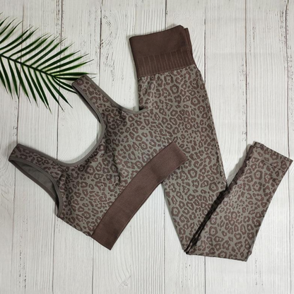 Levoire | Ensemble De Sport Panthère Un Ensemble De Sport Sexy Et Audacieux Marron