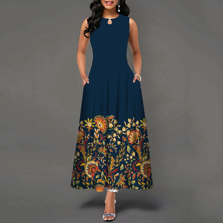 Levoire | Robe Longue Sans Manches Pour Femme Bleu marine
