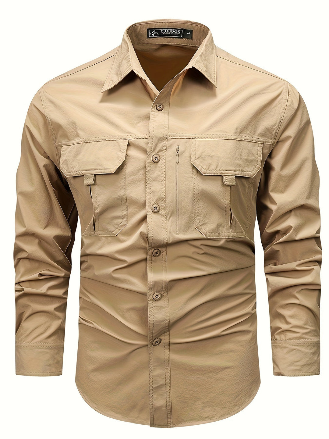Levoire | Chemise Cargo Simple À Manches Longues Pour Hommes