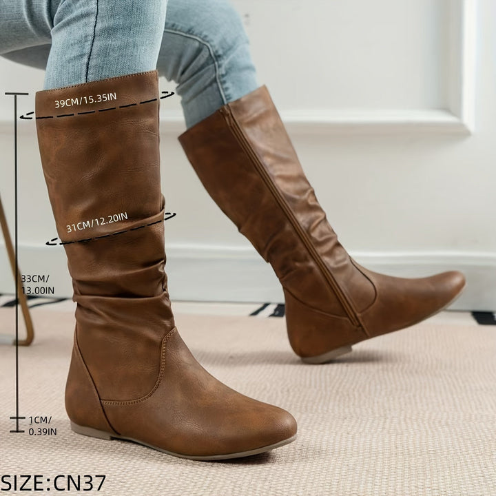 Levoire | Retro Femmes Bottes D'Équitation Avec Fermeture Éclair