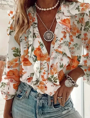 Levoire | Blouse Avec Imprimé Floral Et Boutons Froncés À L'Avant