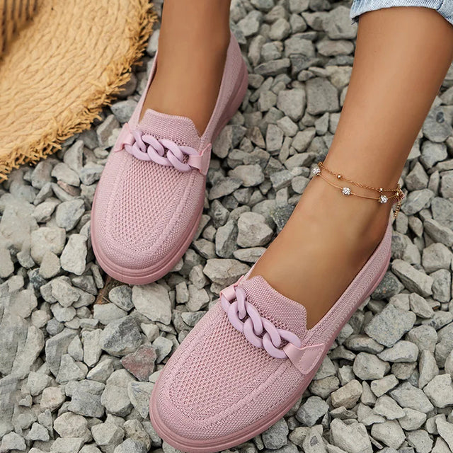 Levoire | Sneaker À Enfiler Légère Et Luxueuse Avec Détail En Chaîne Pour Femmes Rosa