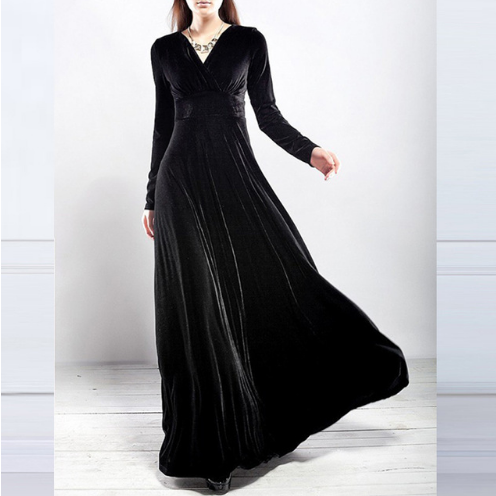 Levoire | Robe Chic Glamoureuse avec décolleté en V épaissi Noir