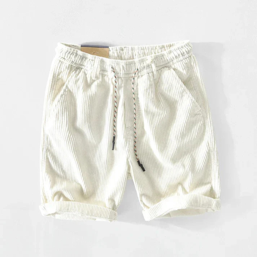Levoire | Shorts En Velours Côtelé Pour Hommes Avec Une Ambiance Estivale Décontractée Blanc