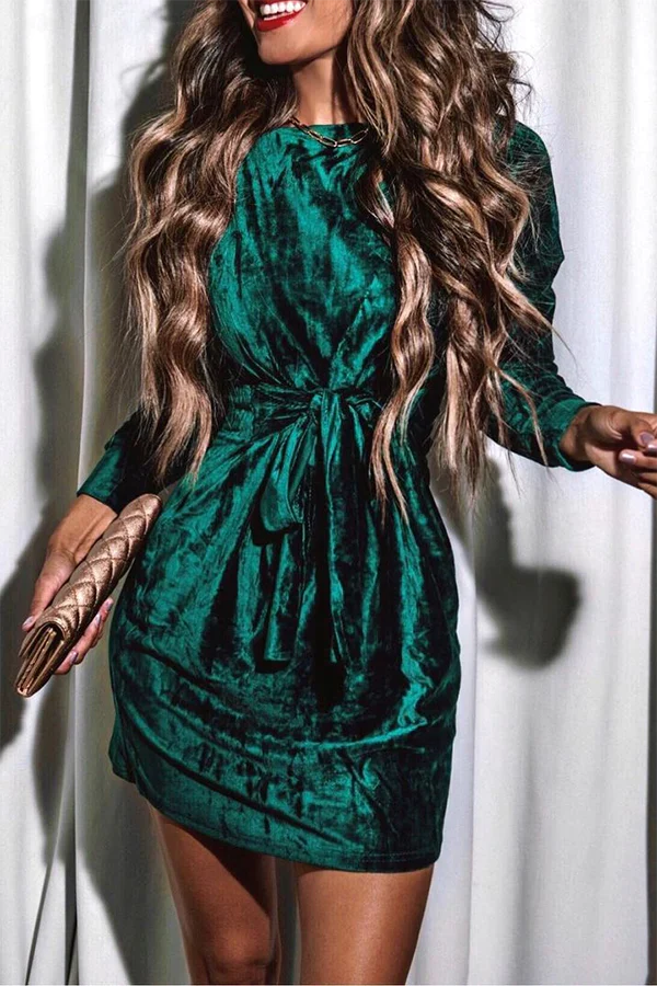 Levoire | Robe mini à col rond Vert