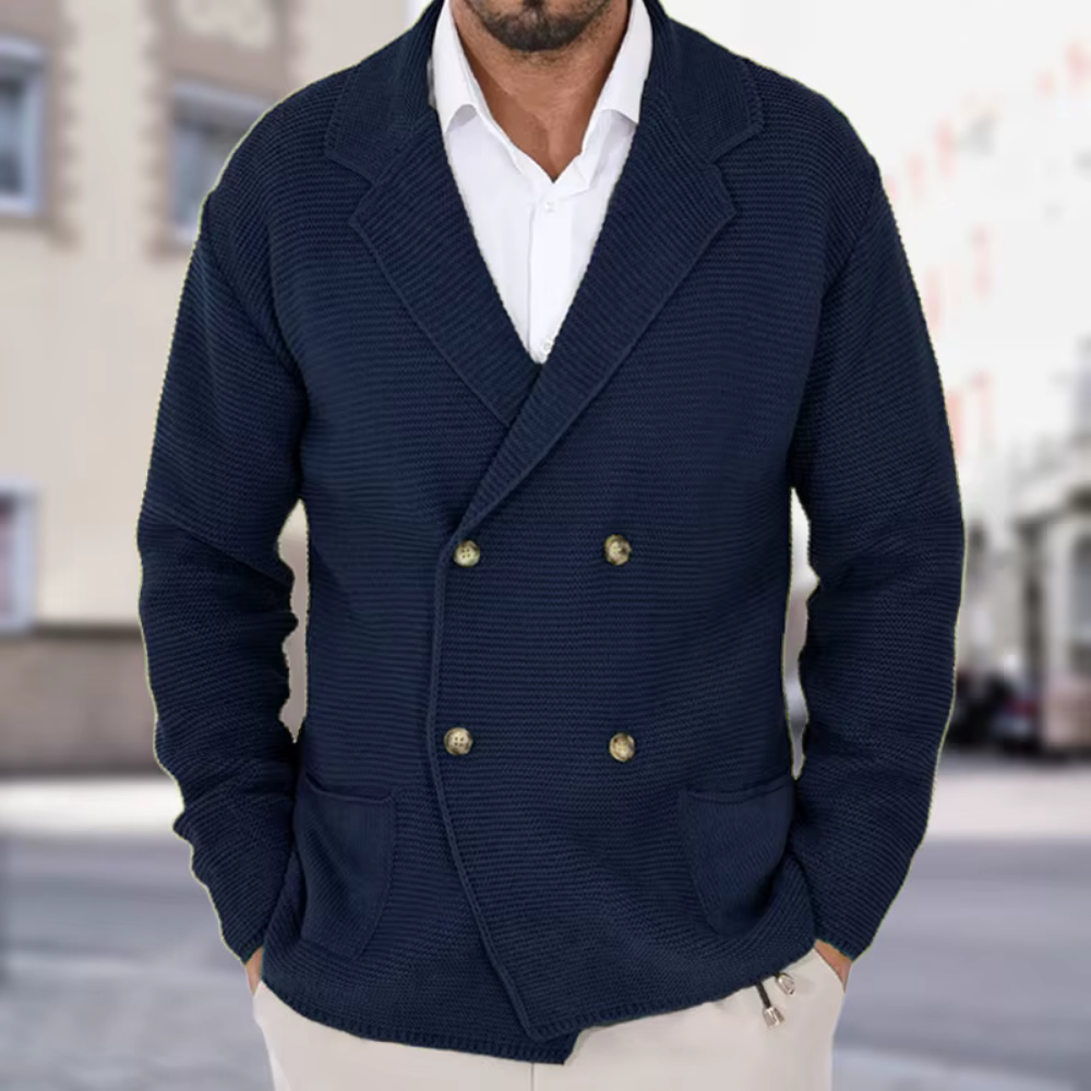 Levoire | Gilet À Deux Rangées Pour Hommes Bleu
