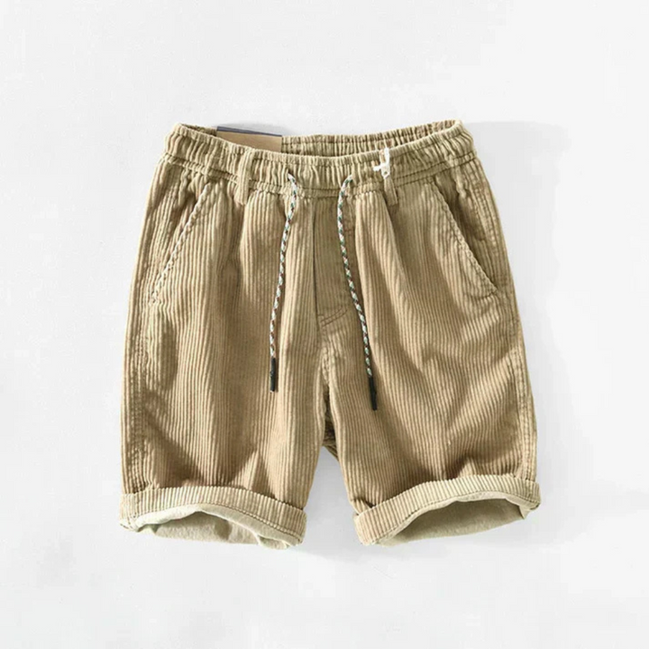 Levoire | Shorts En Velours Côtelé Pour Hommes Avec Une Ambiance Estivale Décontractée Khaki
