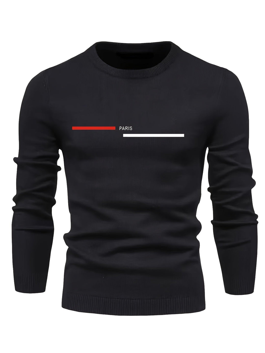 Levoire | Pulli Tricot Relaxant Pour Hommes Avec Encolure Ronde Noir