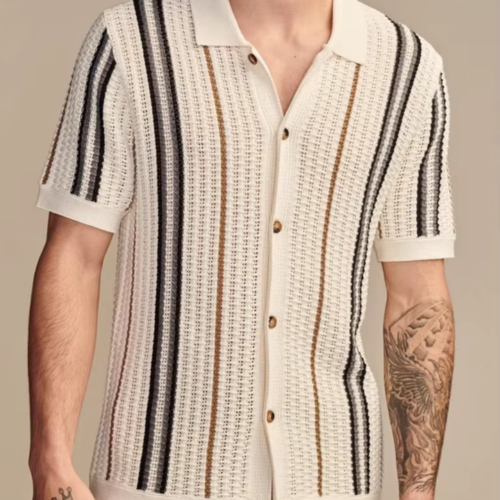 Levoire | Chemise en tricot rayée Khaki