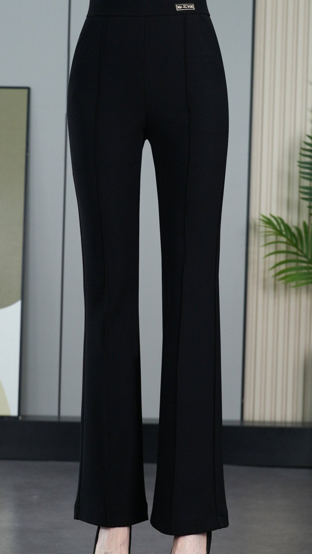 Levoire | Pantalons Flare Taille Haute Pour Bureau Et Travail Noir