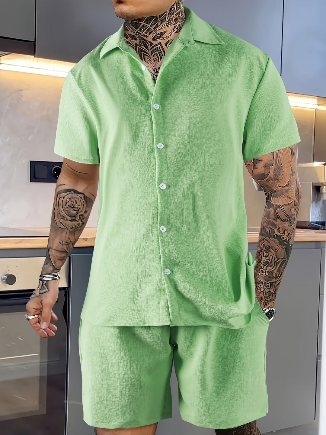 Levoire | Ensemble 2 Pièces Non Combinable Avec Une Chemise Réversible Et Un Short Ruohomanne