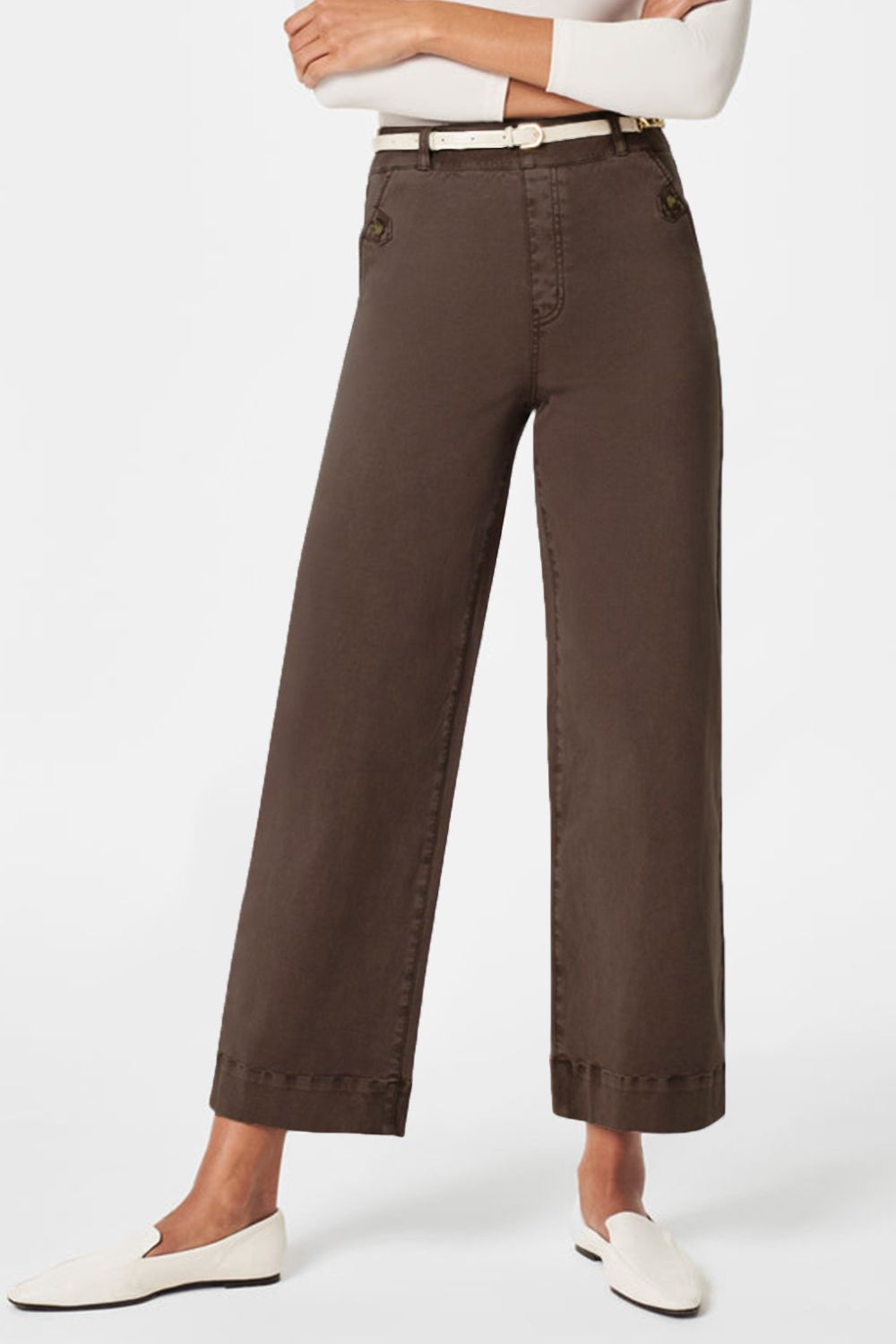 Levoire | Jean Taille Haute Avec Poches Classiques, Élégant Et Polyvalent Marron foncé