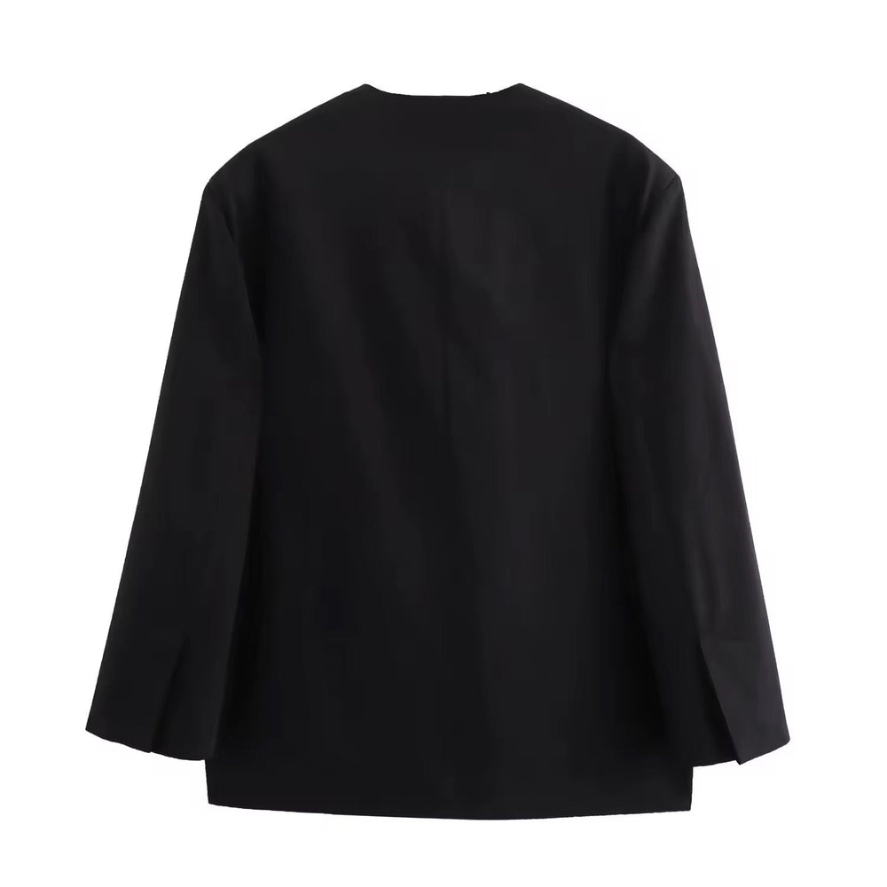 Levoire | Blazer Noir Élégant Avec Nœud