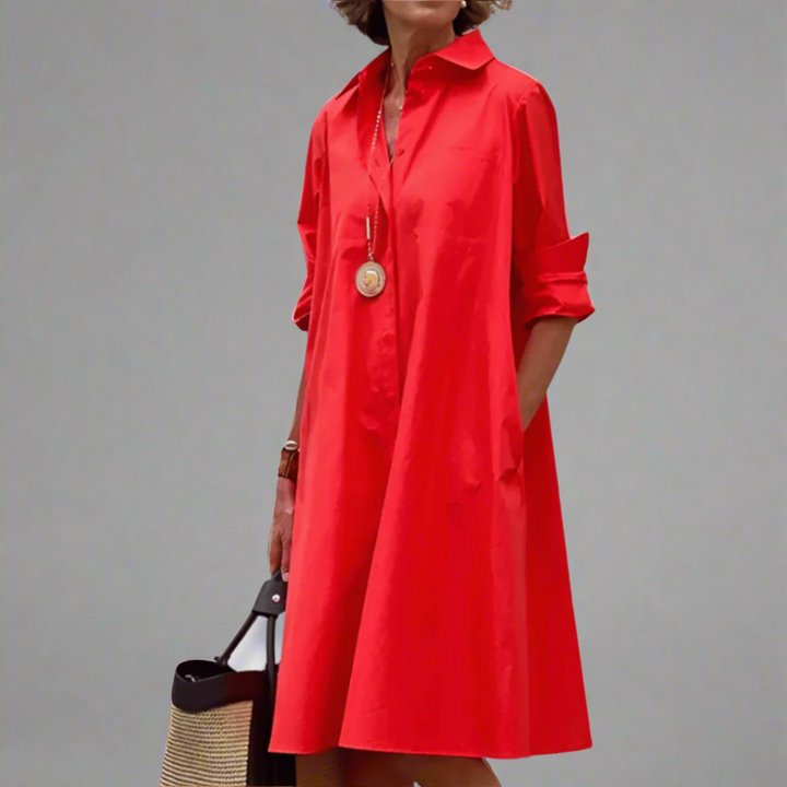 Levoire | Robe Polo Stylée En Tissu Premium Rouge