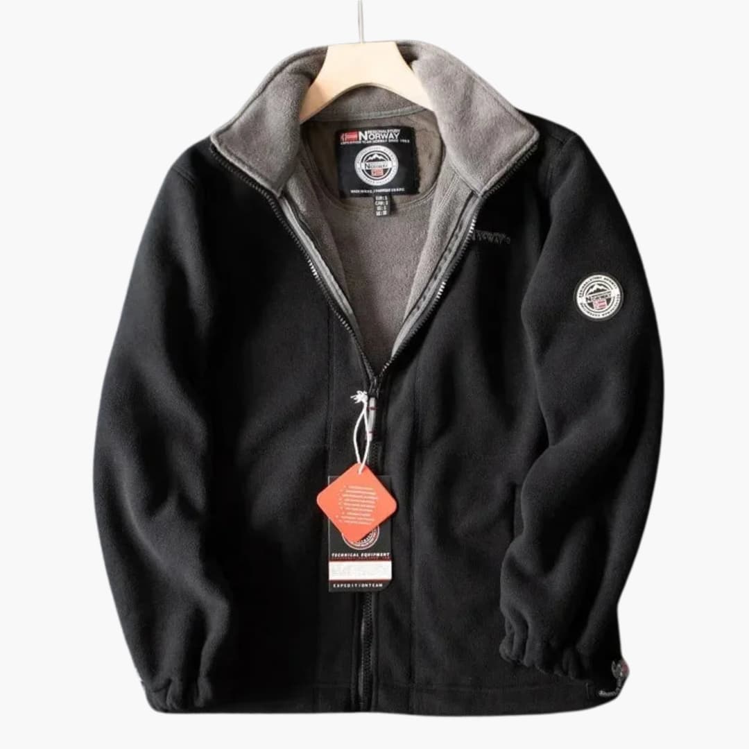 Levoire | Vêtements à manches longues en polaire plus chauds avec zip Noir