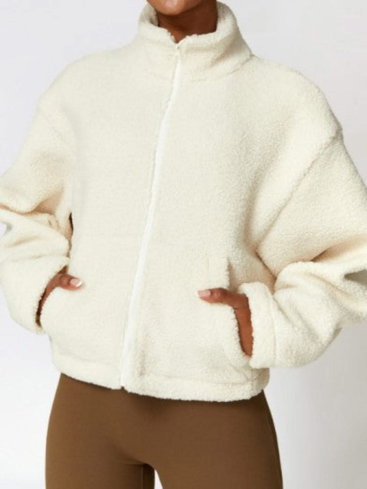 Levoire | Veste En Cachemire Avec Fermeture Éclair Pour Femmes Champagne blanc
