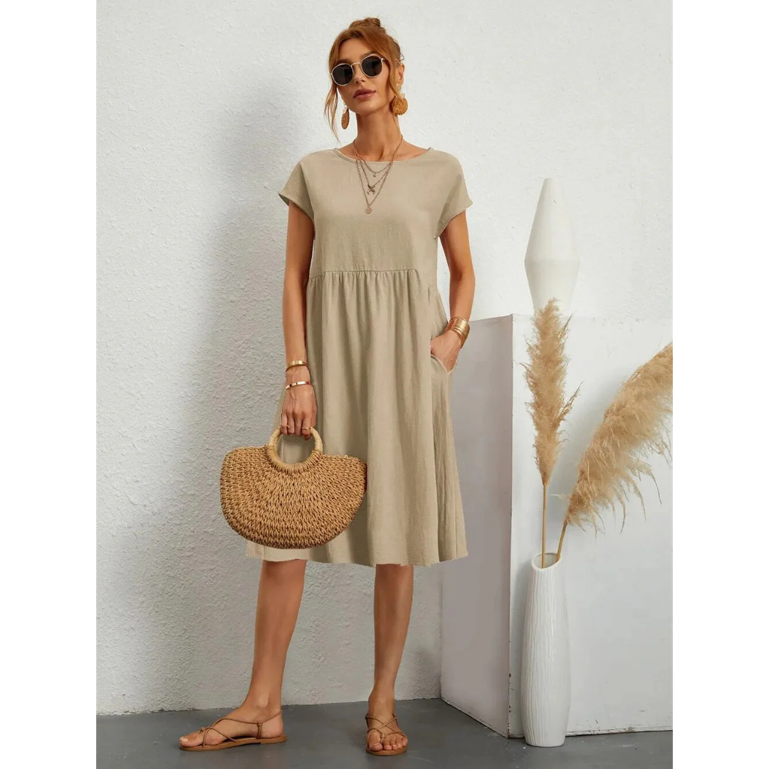 Levoire | Robe d'été mini décontractée pour femmes Kaki